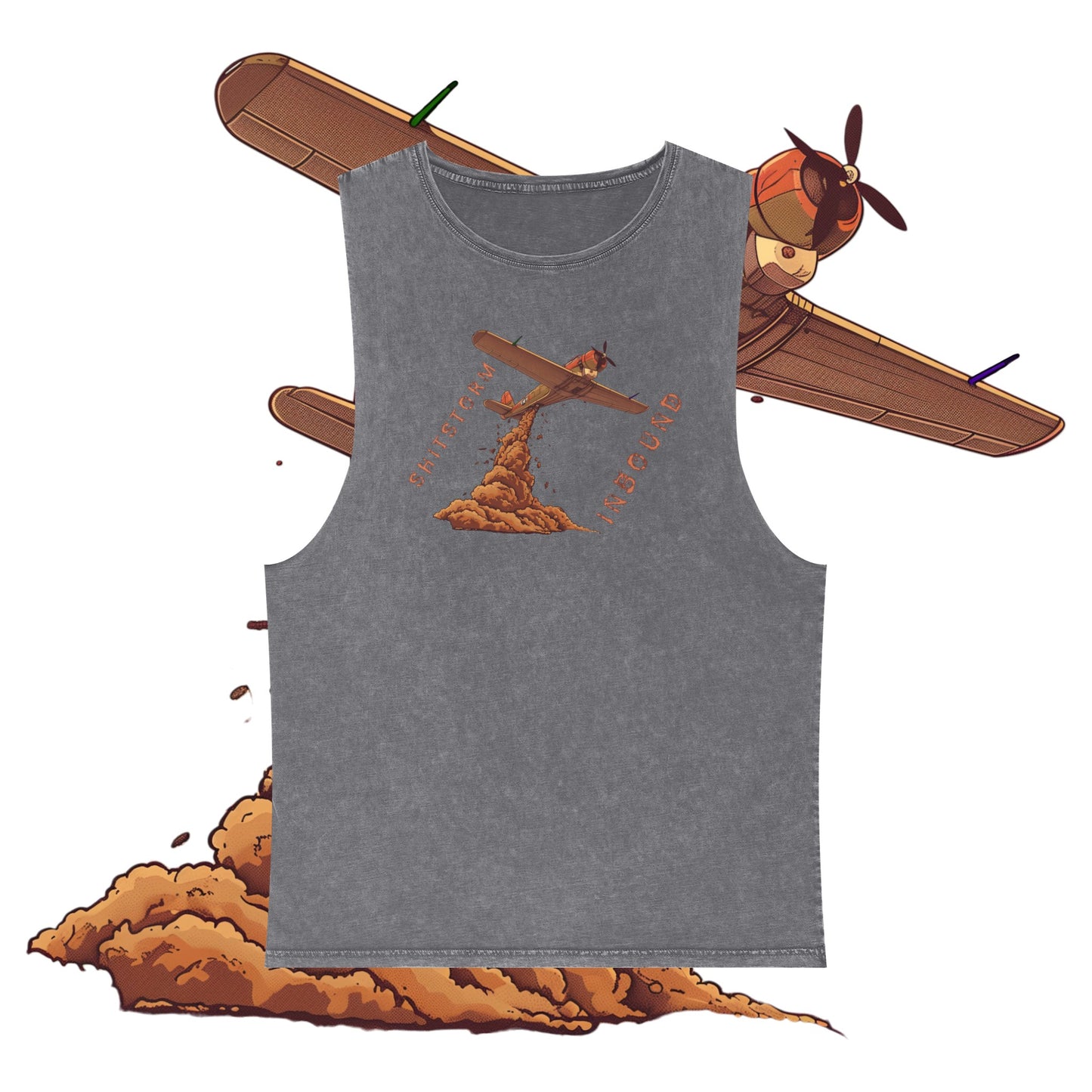 Poo-Bomber Premium Stonewash Tank