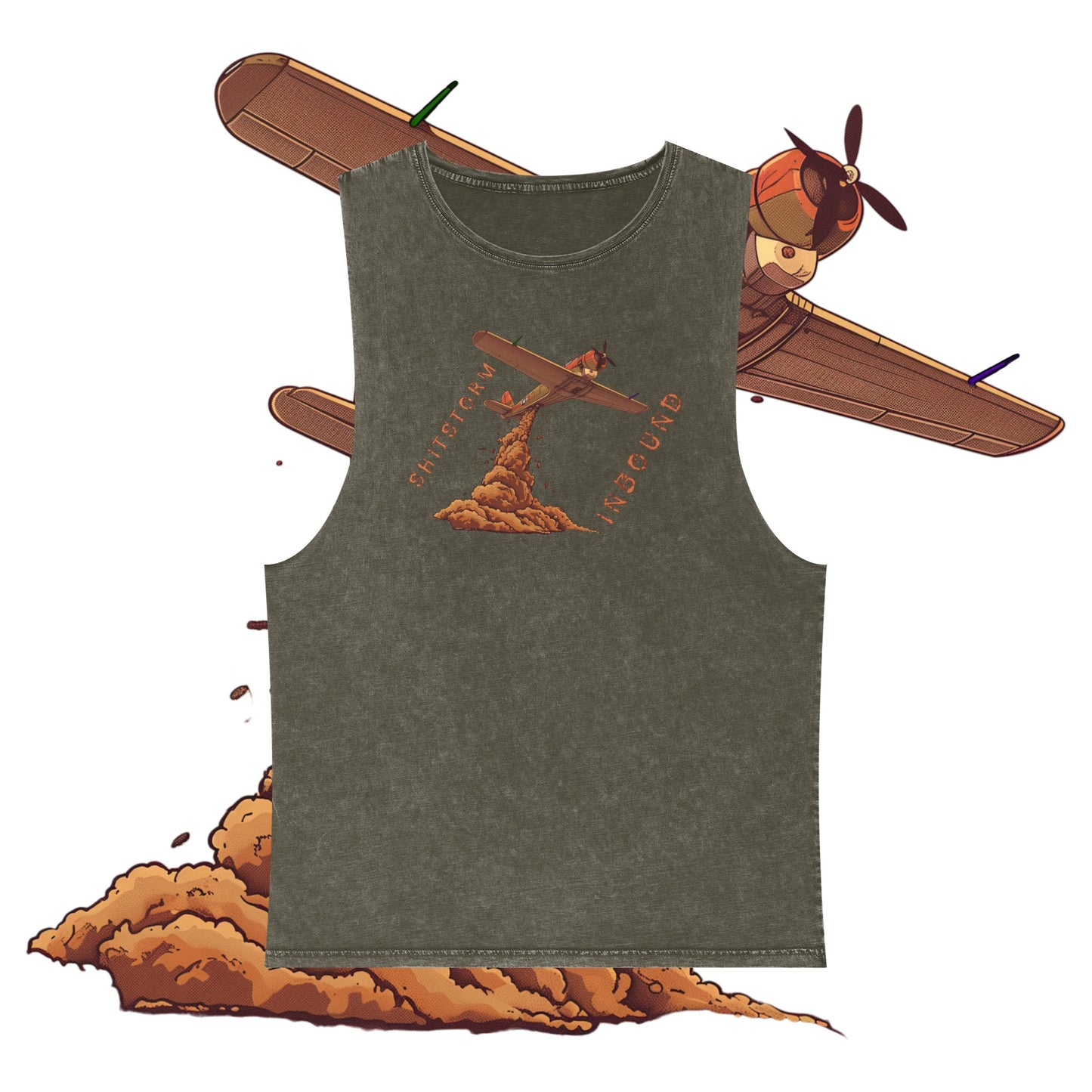 Poo-Bomber Premium Stonewash Tank